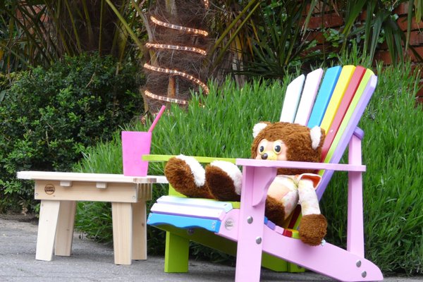 Kinderadirondack Chair, bunter Kinderstuhl aus Holz, Wetterfest lackiert